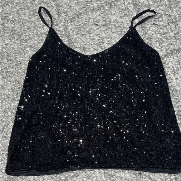 Express Tops - Express Midnight Sequin Camisole